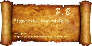 Pigniczki Barnabás névjegykártya